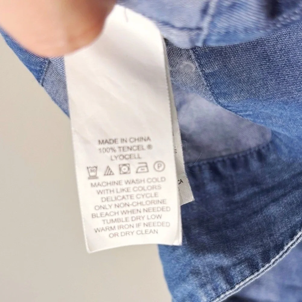 Kate‎ Spade Chambray Off The Shoulder Top, Small, Broome Street denim blouse